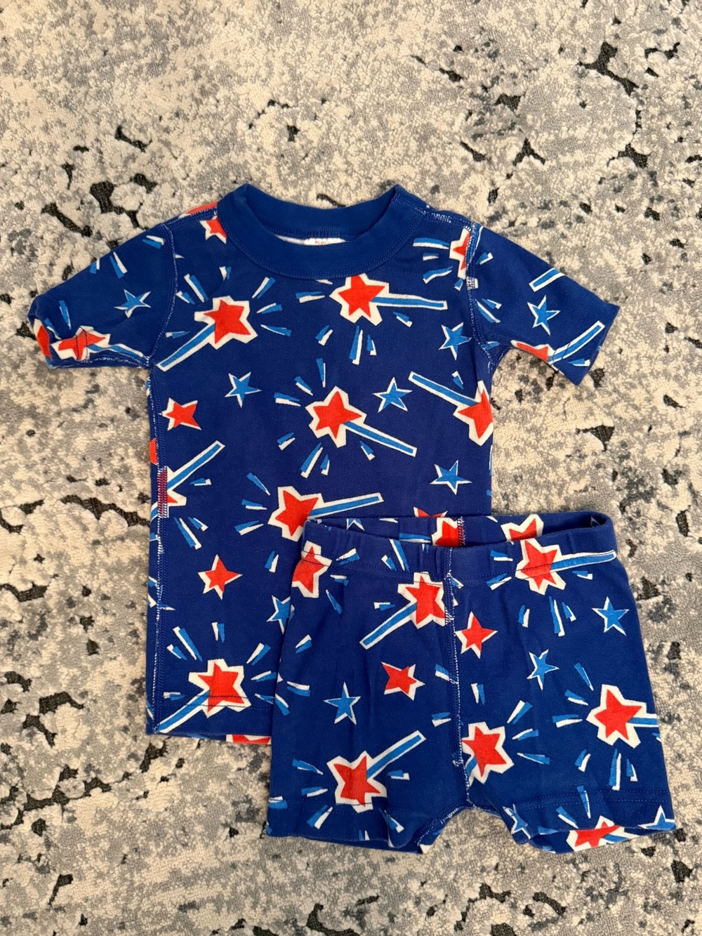 Hanna Andersson Blue, Red and White Star Pajamas